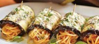 طرز تهیه رول بادمجان و اسپاگتی مجلسی