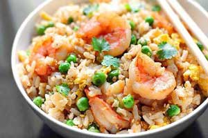 طرز تهیه برنج سرخ شده با میگو طرز تهیه برنج سرخ شده با میگو