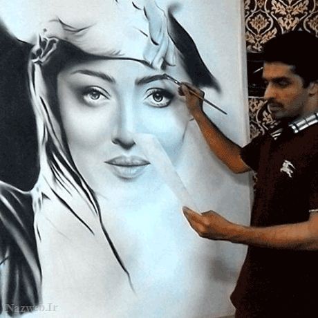 نقاشی زیبا و دیدنی از چهره نیکی کریمی