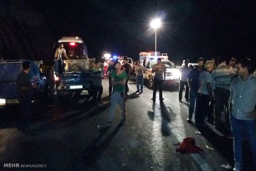 تصاویر وحشتناک تصادف اتوبوس در چالوس