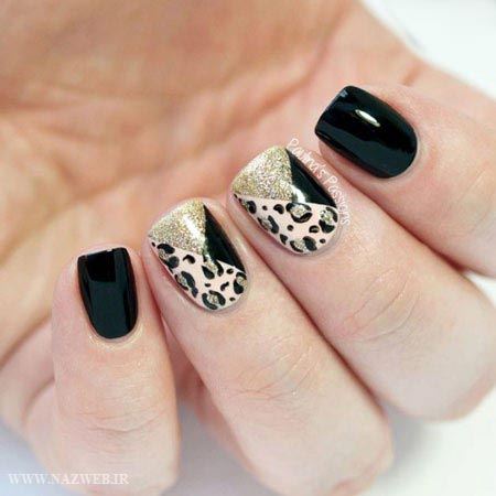 مدل طراحی ناخن سیاه و سفید