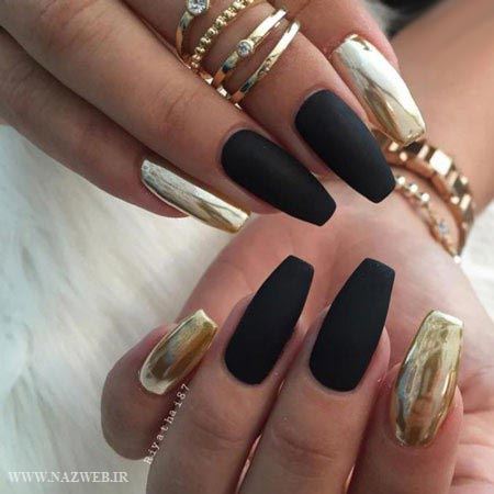 مدل طراحی ناخن سیاه و سفید