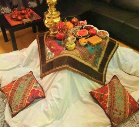 تزئین سفره شب یلدا به روش سنتی