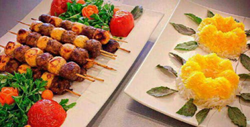 کباب تسبیحی با پلو زعفران غذای جدید مجلسی