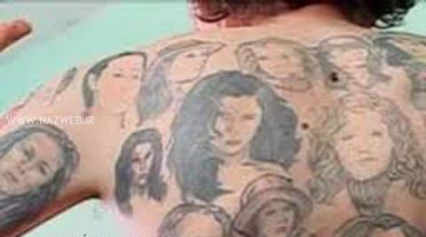عکس های جنجالی خالکوبی جولیا رابرتز روی تمام بدن مرد طرفدارش