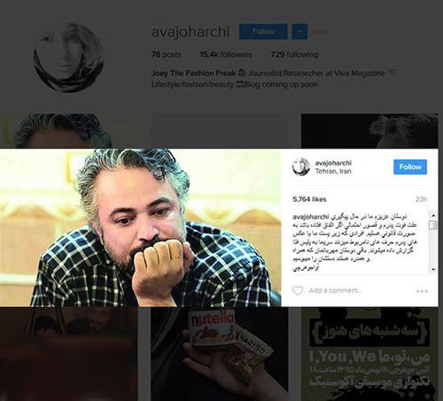 دختر حسن جوهرچی؛ آوا، به پلیس فتا شکایت کرد! عکس و متن