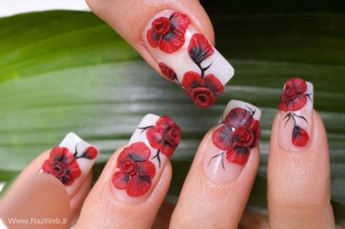 زیباترین مدل ناخن با طراحی گل