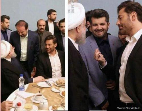ژست جنجالی رضا گلزار مقابل حسن روحانی (عکس)