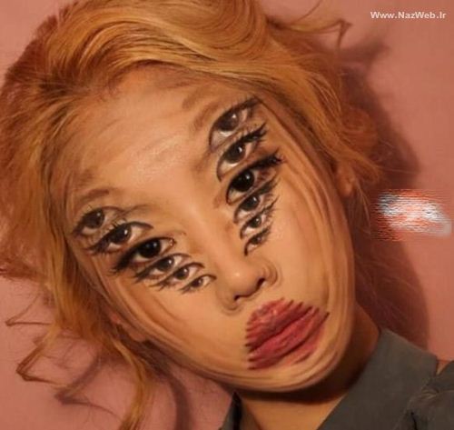 نقاشی های گیج کننده صورت این دختر زبانزده دنیا شد
