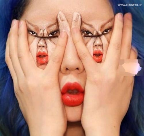 نقاشی های گیج کننده صورت این دختر زبانزده دنیا شد