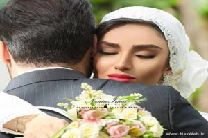 بوسه و هم آغوشی هانیه غلامی و همسرش در مراسم عروسی (عکس)