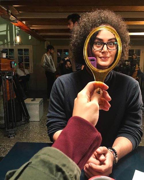 مدل موی فرفری الناز شاکردوست در روز جهانی مو فرفری ها