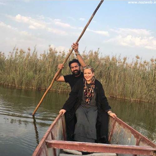 عکس های عاشقانه و داغ هم آغوشی بهاره رهنما و همسرش در قایقرانی