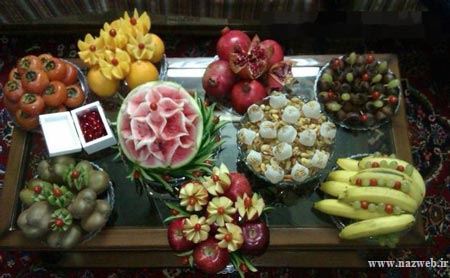 تزئین و دیزاین سفره شب یلدا عروس