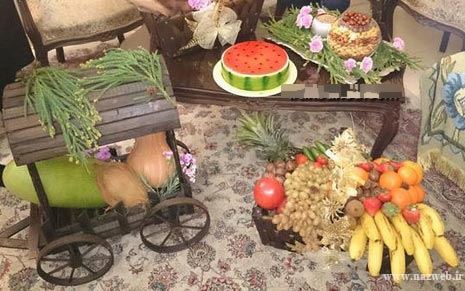 تزئین و دیزاین سفره شب یلدا عروس