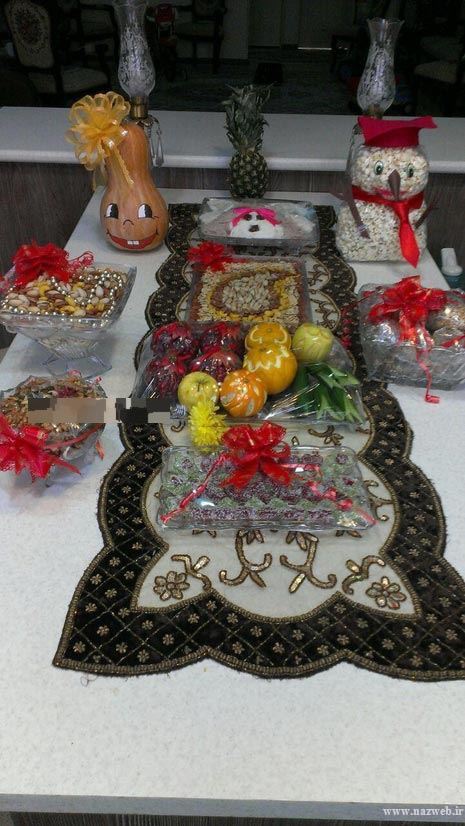 تزئین و دیزاین سفره شب یلدا عروس