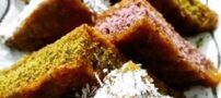 دسر آرام‌بخش خاگینه گردو با شربت گلاب و زعفران