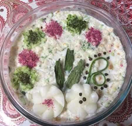 مدل تزئین های آب دوغ خیار و دستور تهیه آن