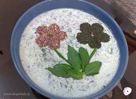 مدل تزئین های آب دوغ خیار و دستور تهیه آن