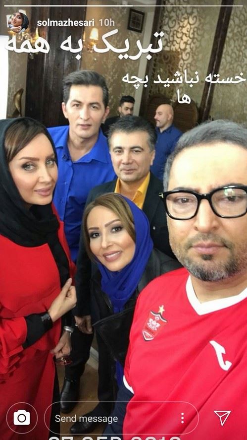 قرمزترین استوری و پست های هیجانی بازیگران به بازی پرسپولیس