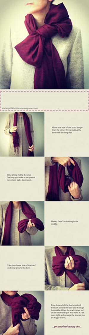 آموزش بستن شال و روسری پتویی مردانه و زنانه زمستانه