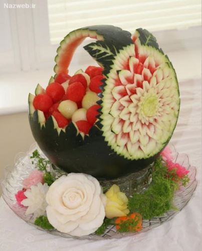 تزئین هندوانه شب یلدا؛ شب چله ای عروس/ 40 مدل تزئین هندوانه
