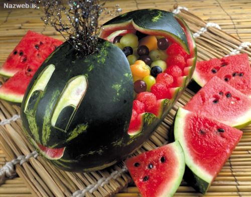 تزئین هندوانه شب یلدا؛ شب چله ای عروس/ 40 مدل تزئین هندوانه