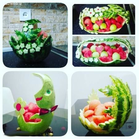 تزئین هندوانه شب یلدا؛ شب چله ای عروس/ 40 مدل تزئین هندوانه