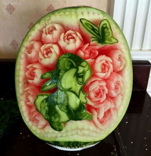 تزئین هندوانه شب یلدا؛ شب چله ای عروس/ 40 مدل تزئین هندوانه