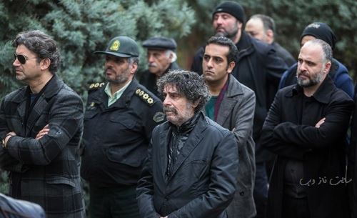 چهره شکسته و غم زده بازیگران در مراسم مرحوم محب اهری