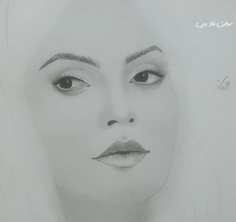 نقاشی بسیار زیبای چهره بازیگران/ سیاه قلم