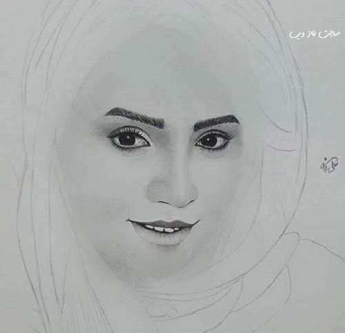 نقاشی بسیار زیبای چهره بازیگران/ سیاه قلم