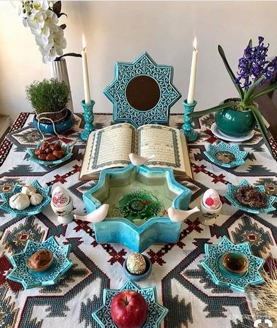 جدیدترین تزئین سفره 7سین 98؛ تزئین تخم مرغ و تنگ ماهی 1398