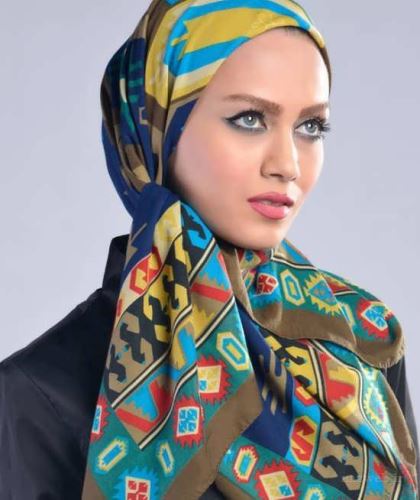 مدل گره مجلسی شال و روسری 98 ست با رنگ مو، مانتو