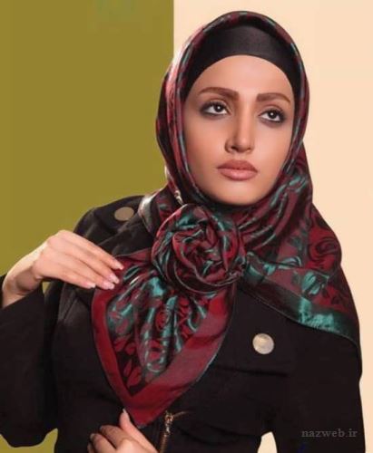 مدل گره مجلسی شال و روسری 98 ست با رنگ مو، مانتو