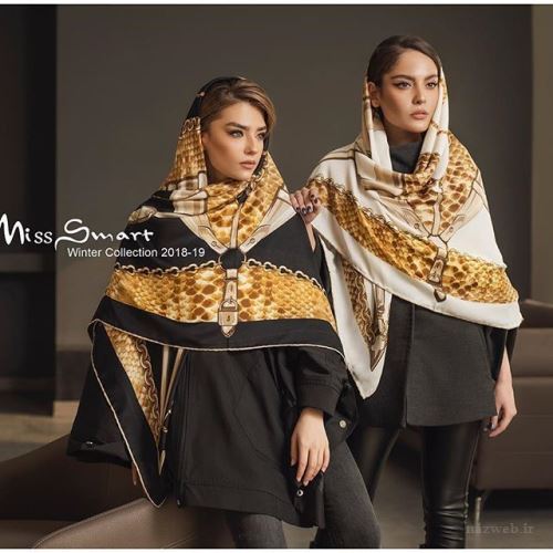 مدل گره مجلسی شال و روسری 98 ست با رنگ مو، مانتو