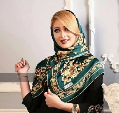 مدل گره مجلسی شال و روسری 98 ست با رنگ مو، مانتو