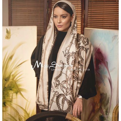 مدل گره مجلسی شال و روسری 98 ست با رنگ مو، مانتو