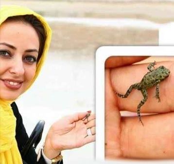 فیلم بازی نفیسه روشن با عجیب ترین حیوان گونه کمیاب جنجالی شد