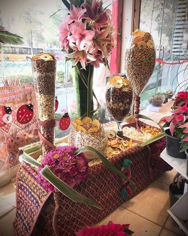 لاکچری چیدمان چله ای عروس و داماد+ اشعار عاشقانه