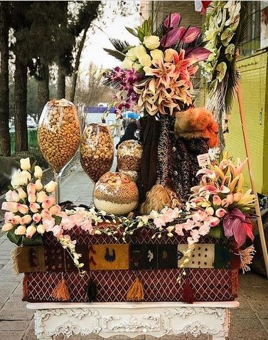 لاکچری چیدمان چله ای عروس و داماد+ اشعار عاشقانه