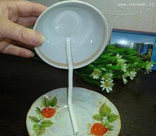 آموزش تصویری تزئین فنجان و نعلیکی با گل