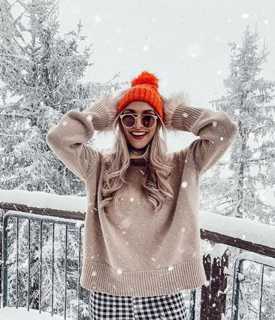 عکس های جالب و دیدنی ژست دختر برای عکس گرفتن در زمستان