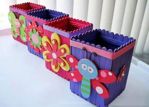 40 آموزش کاردستی زیبا با آبسلانگ (چوب بستنی) و چوب کبریت دانش آموزی