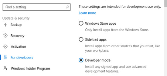آموزش فعال سازی Developer Mode در ویندوز 10 و آشنایی با کارایی Developer Mode