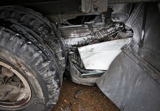 له‌شدن خودروها در تصادف جاده ی قم + تصاویر