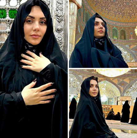 پوشش جنجالی شبنم تووزلو در حرم امام رضا و قم