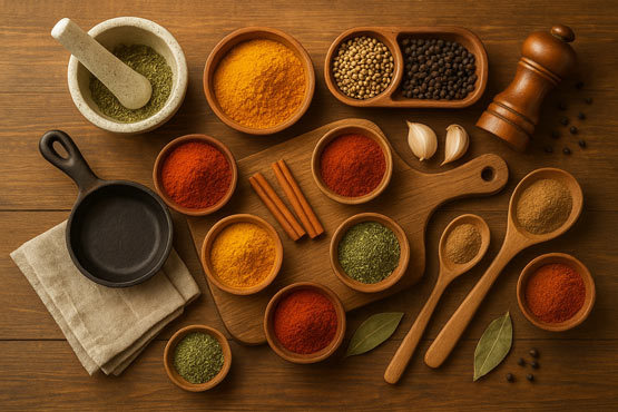 دایره المعارف 35 ادویه کاربردی برای انواع غذا و فست‌فودها