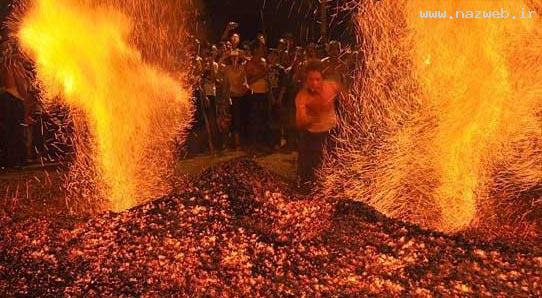 عکس های باورنکردنی از مراسم راه رفتن روی آتش