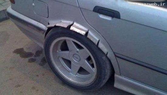 عکس های خنده دار از مرکز تیونینگ اتومبیل غضنفر!